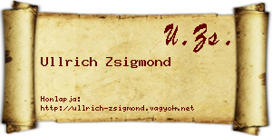 Ullrich Zsigmond névjegykártya